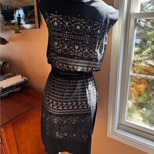 Elegant Black Patterned Dress